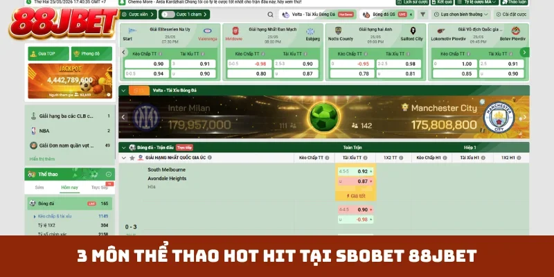 3 môn thể thao hot hit tại Sbobet 88JBET