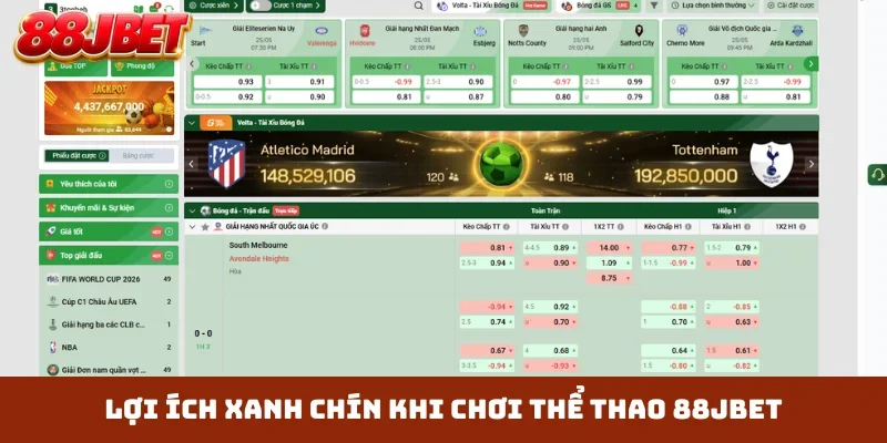 Lợi ích xanh chín khi chơi thể thao 88JBET