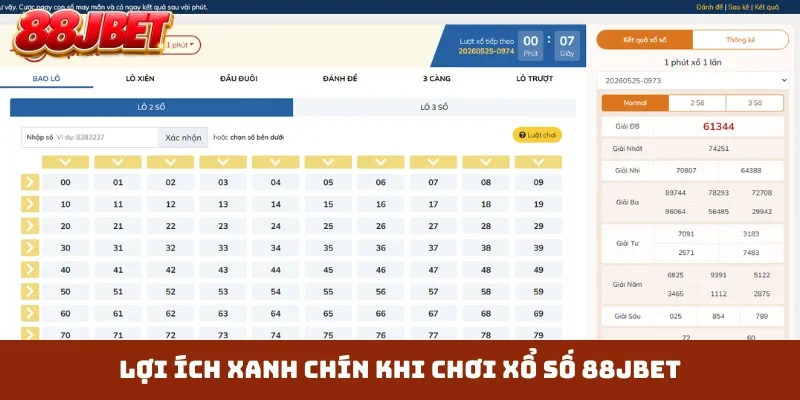 Lợi ích xanh chín khi chơi xổ số 88JBET