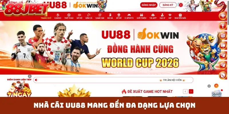 Nhà cái UU88 mang đến đa dạng lựa chọn