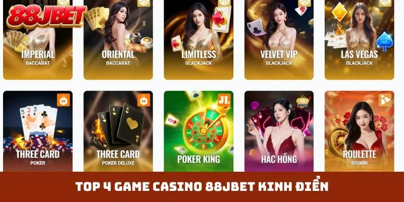 TOP 4 game Casino 88JBET kinh điển